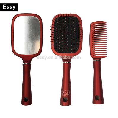 plastic paddle hair brush with mirror