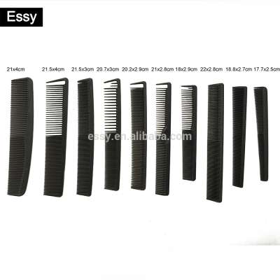 salon use hair products custom fiber carbon comb strong heat-resisting hair cutting barber black comb